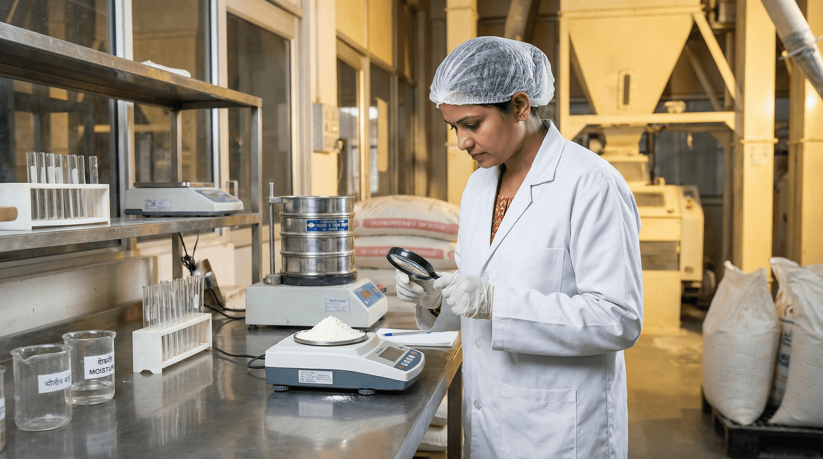 In-process quality testing at flour mill