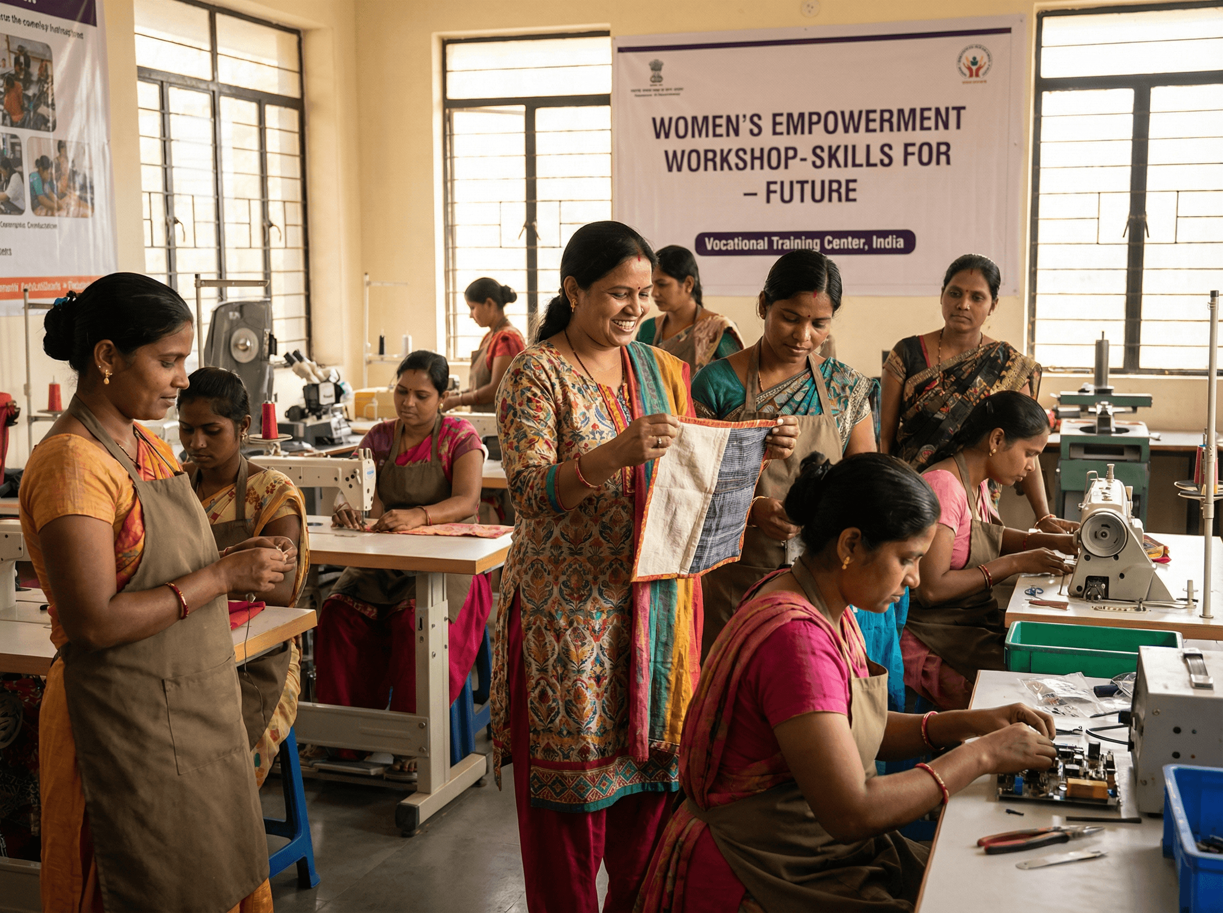 Women in vocational training workshop
